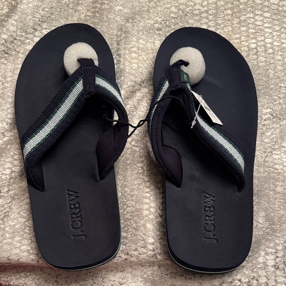 J. Crew Other - J. Crew mens Black Sandals with Green Stripes size 9